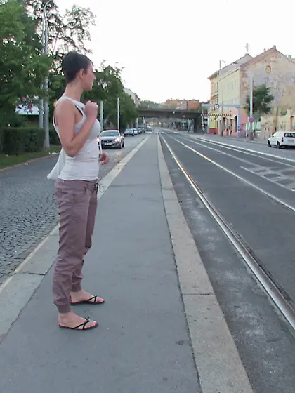 Great tits and arse fucked outside