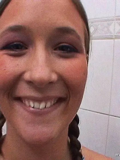 Misty Mild strips her clothes off,  kneels before her hung lover