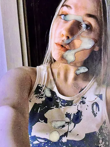 Disgusting cum on beautiful QoS Volobka