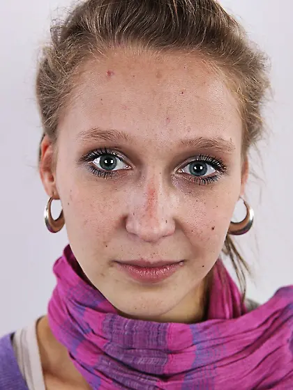 Horny slim lady happy