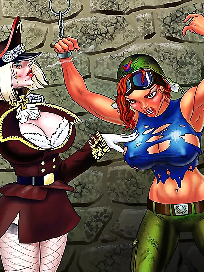 Shemale soldier pounds the enemy hard