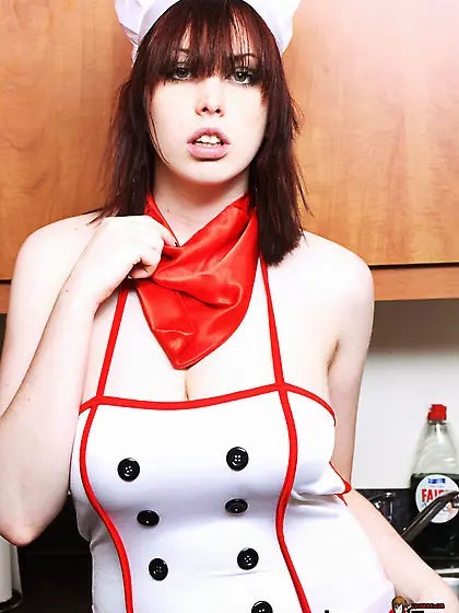 Brunette babe kinky chef