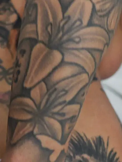 Tanned blonde milf pounded rough in the bathroom