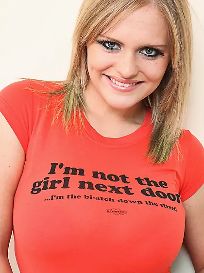 Foxy blonde slowly peels