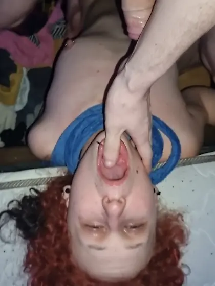 I love throat fucking my girlfriend,  dirty slut