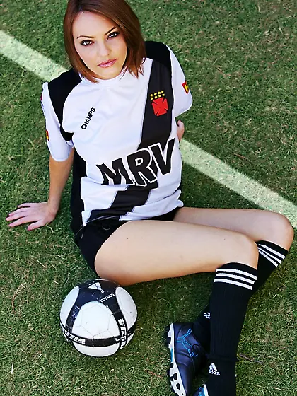 Romantic blonde touching clean