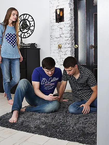 Naughty skinny brunette amateur