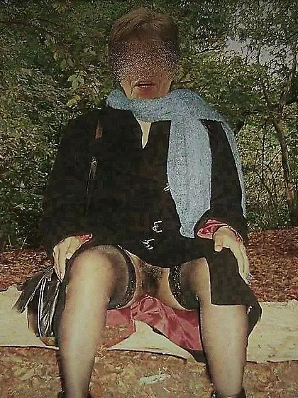 mature italian wife at garden woods winter sea