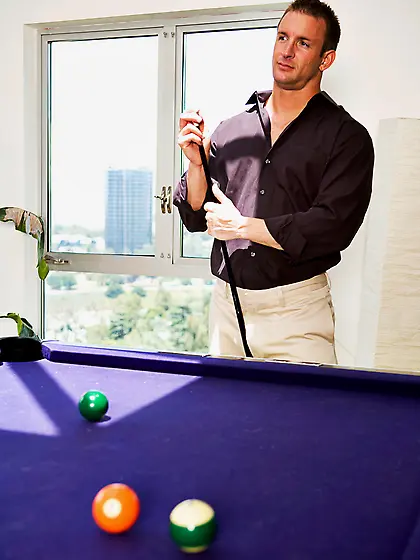 Naughty Eden Adams believes that sex helps her man to relax whil