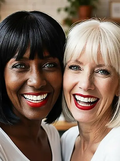 AI White Babe and Black Babe Clones Kissing