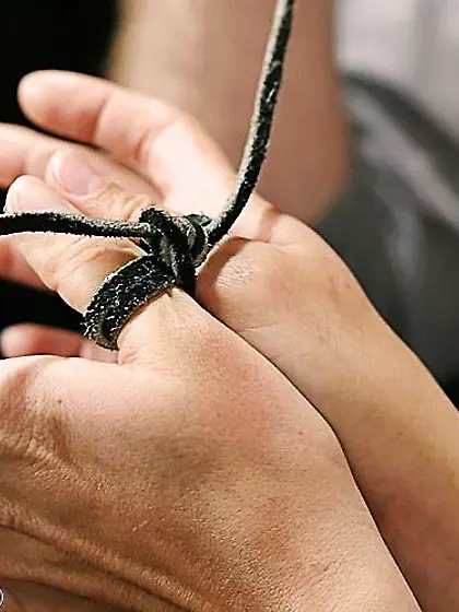 Pigtailed young slut gets used by her cruel...