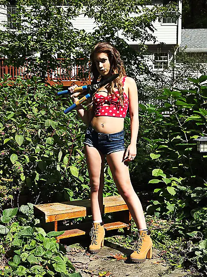 American young horny teen masturbates