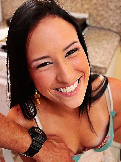 Naughty latina with sexy tan lines Jennifer Linda is getting her