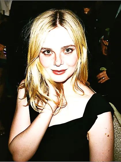 Elle Fanning in black