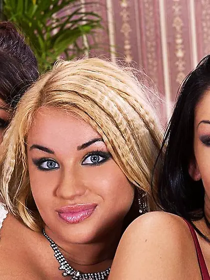 Pamela,  Mya Diamond and Priscilla shove toes in each others lesb