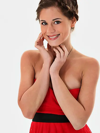 This is one of the softcore galleries in which Little Caprice is