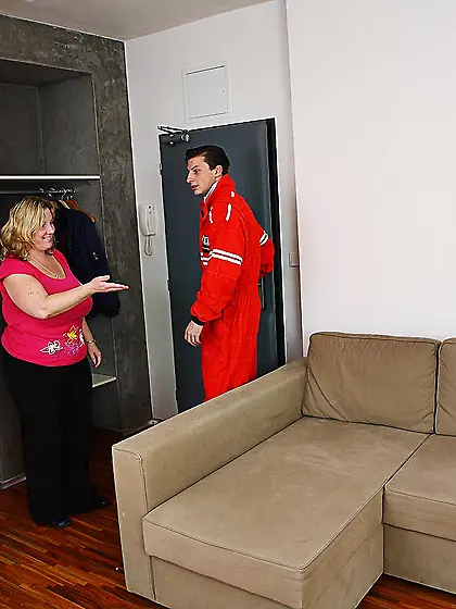 Mechanic outfit strips naked