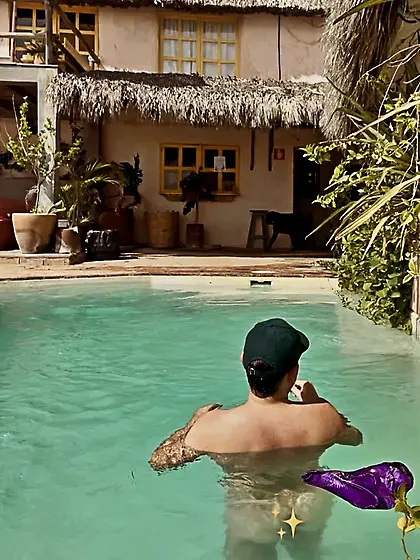 Speedos off Man Skinny dipping