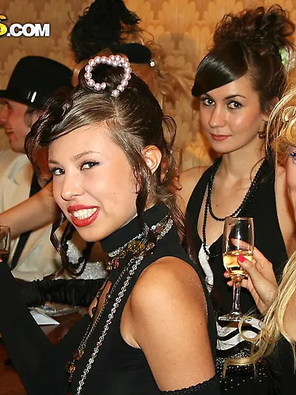 College students have an orgy in Roaring Twenties outfits