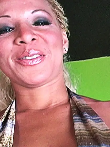 Tanned blonde lady massages