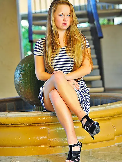 Teen blonde Madison Chandler is shy but also very naughty gettin