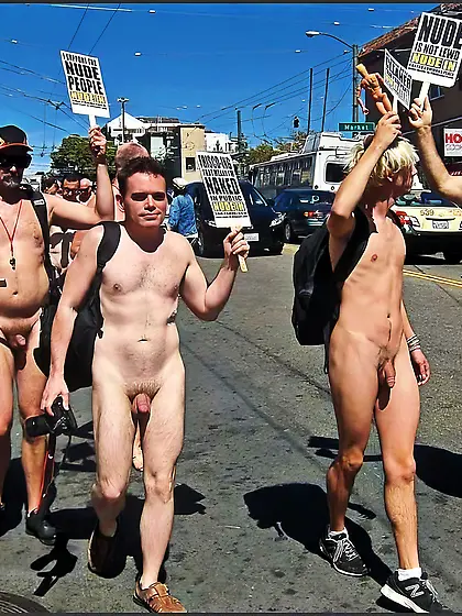 San Francisco naked demonstration in public