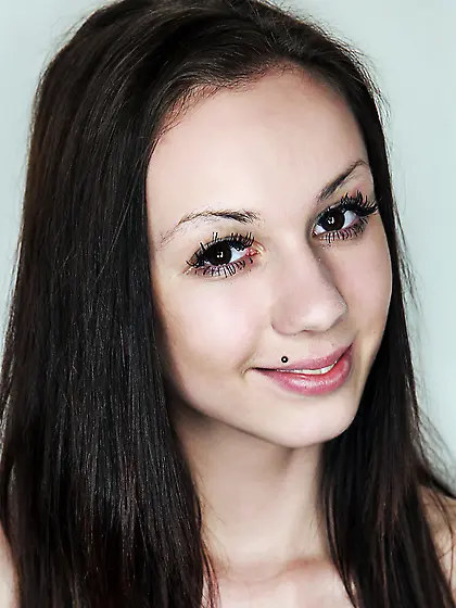 Brunette chick long hair